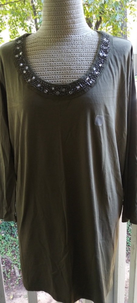 Olive Green Cotton T-shirt
